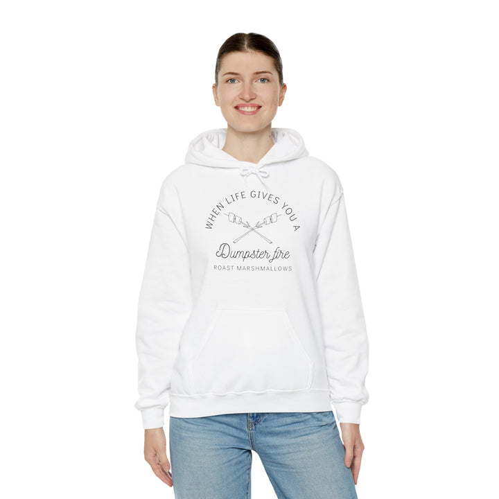 "When Life Gives You a Dumpster Fire, Roast Marshmallows" Unisex Heavy Blend™ Hooded Sweatshirt