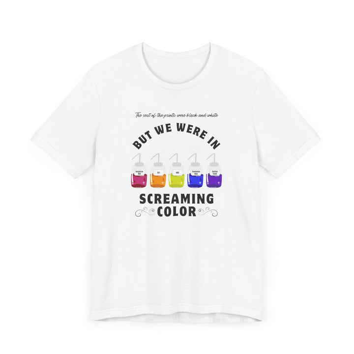 "Screaming Color" Forensic Latent Procesing Reagents Unisex Short Sleeve Cotton Tee