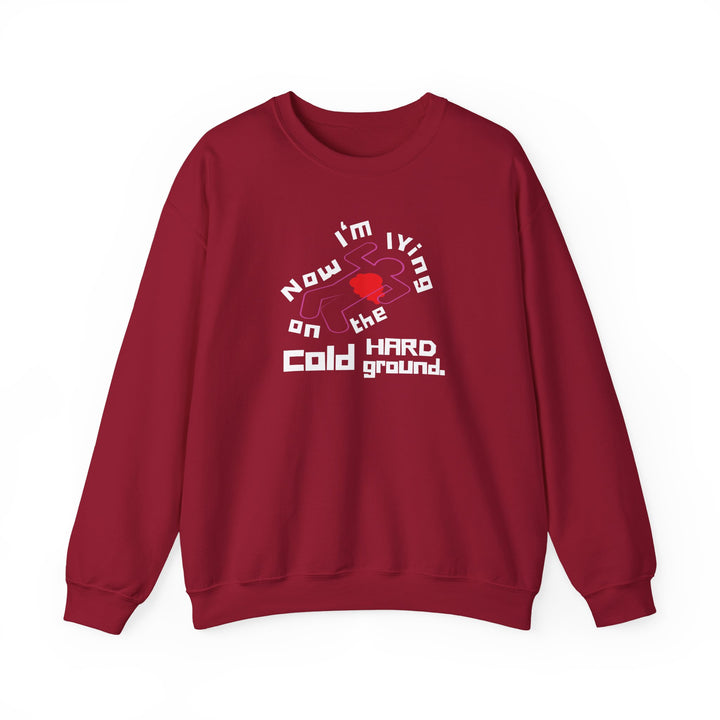 Chalk Outline “Lying on the Cold Hard Ground” Unisex Heavy Blend™ Crewneck Sweatshirt