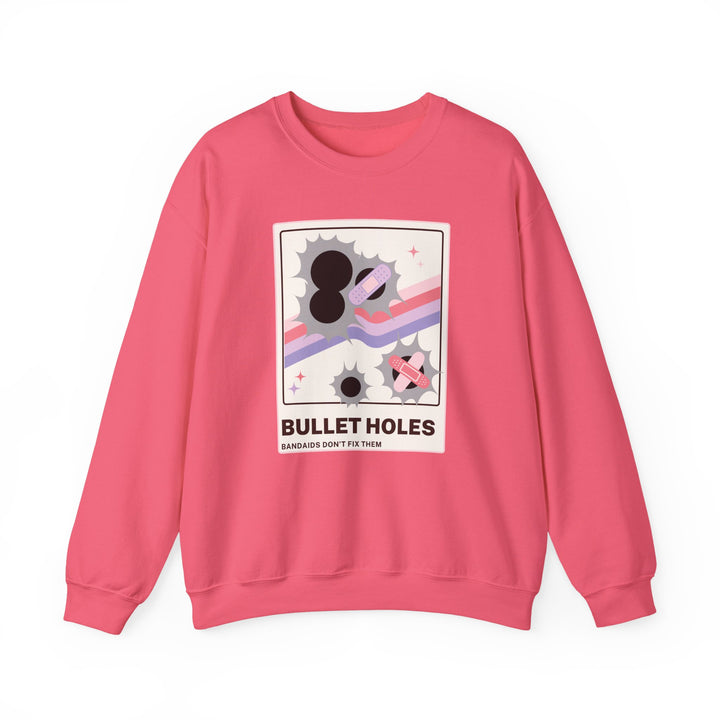 “Bullet Holes – Bandaids Don’t Fix Them” Unisex Heavy Blend™ Crewneck Sweatshirt