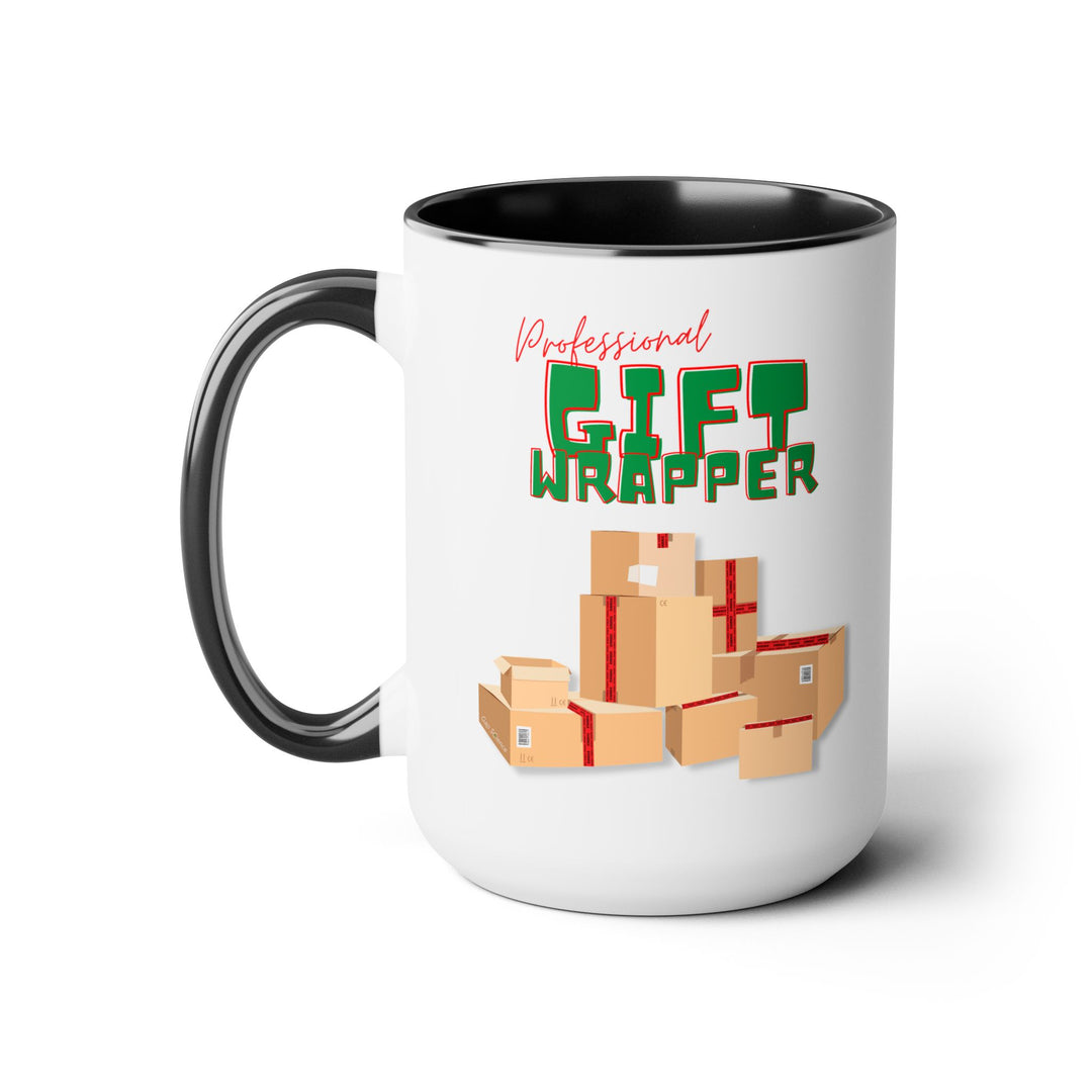 "Professional Gift Wrapper" Two-Tone Coffee Mug, 15oz