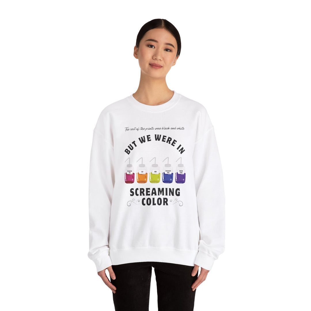 "Screaming Color" Forensic Latent Processing Reagents Unisex Heavy Blend™ Crewneck Sweatshirt