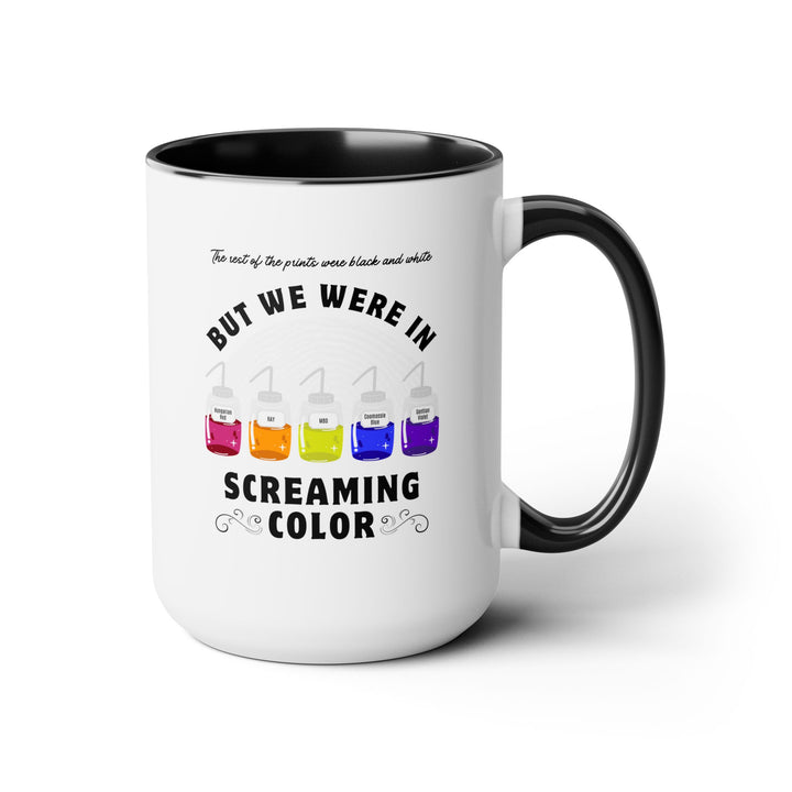 "Screaming Color" Forensic Latent Processing Reagents Two-Tone Coffee Mugs, 15oz