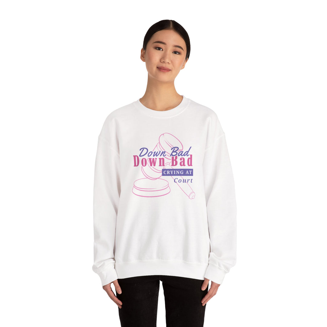 “Down Bad Crying at Court” Unisex Heavy Blend™ Crewneck Sweatshirt