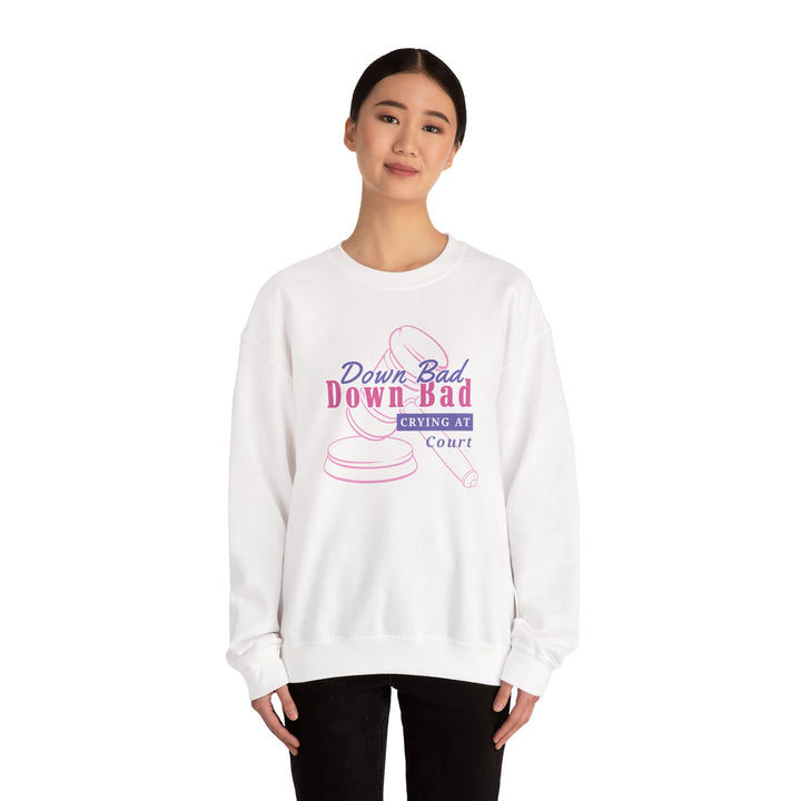 “Down Bad Crying at Court” Unisex Heavy Blend™ Crewneck Sweatshirt