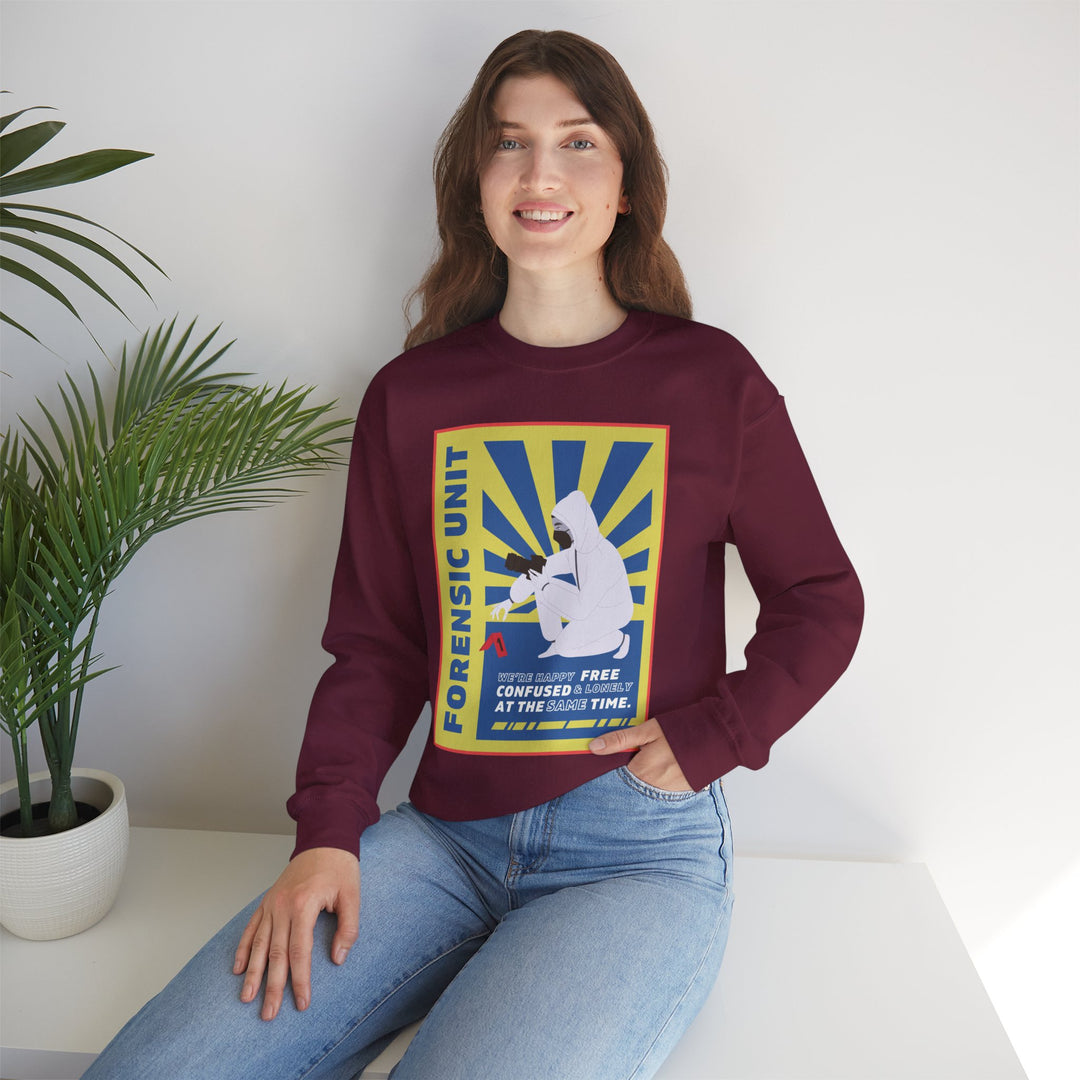 Forensic Unit "We're Happy..." Unisex Heavy Blend™ Crewneck Sweatshirt