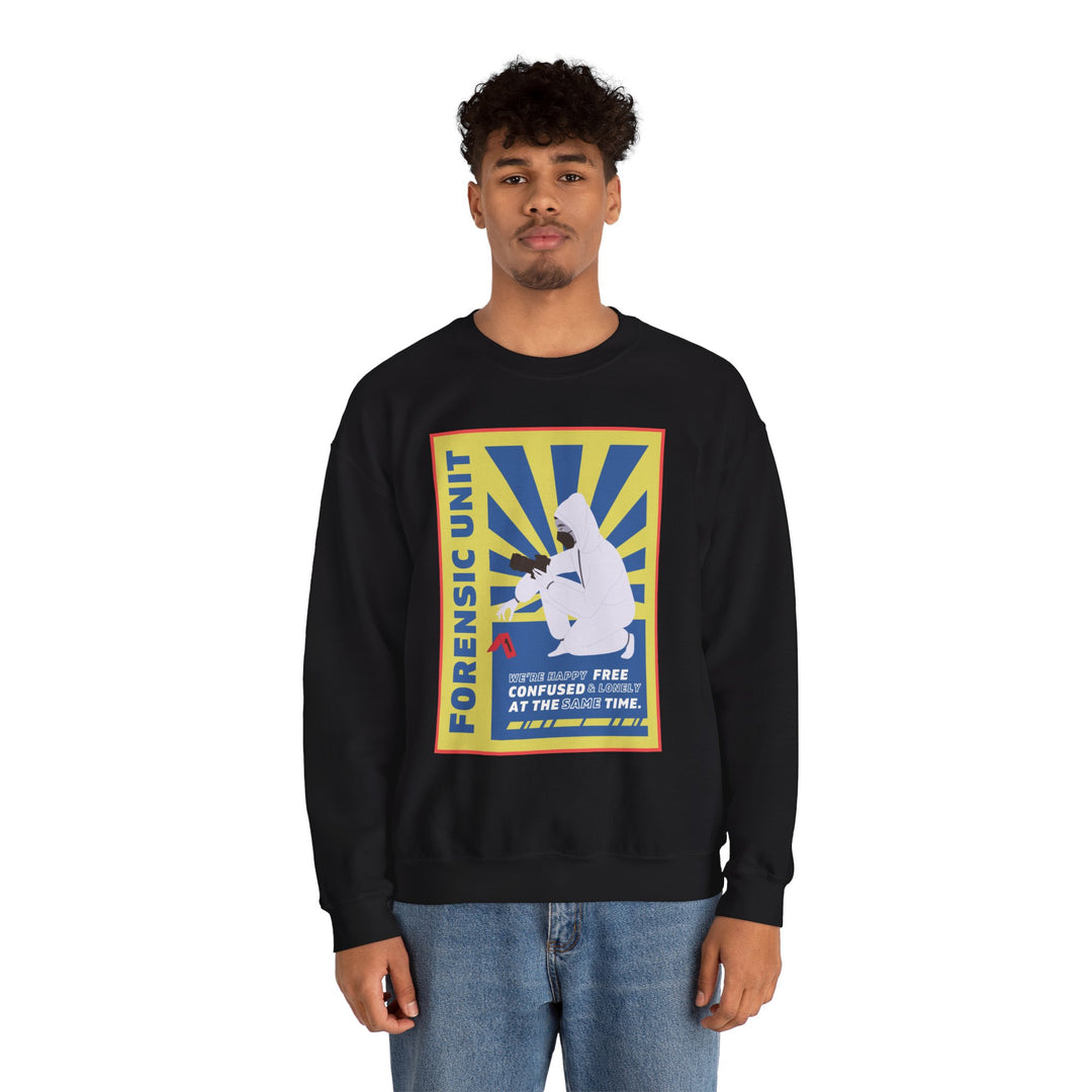 Forensic Unit "We're Happy..." Unisex Heavy Blend™ Crewneck Sweatshirt