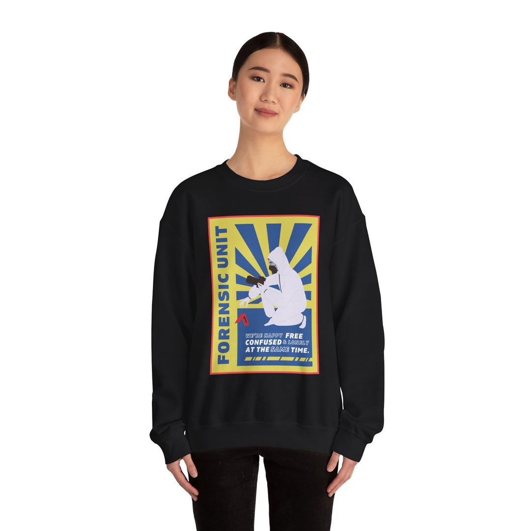 Forensic Unit "We're Happy..." Unisex Heavy Blend™ Crewneck Sweatshirt
