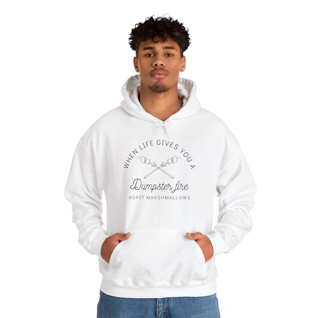 "When Life Gives You a Dumpster Fire, Roast Marshmallows" Unisex Heavy Blend™ Hooded Sweatshirt