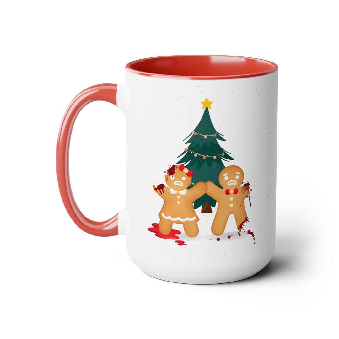 "Gingerbread Crime Scene" Two-Tone Coffee Mug, 15oz