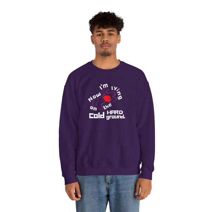 Chalk Outline “Lying on the Cold Hard Ground” Unisex Heavy Blend™ Crewneck Sweatshirt