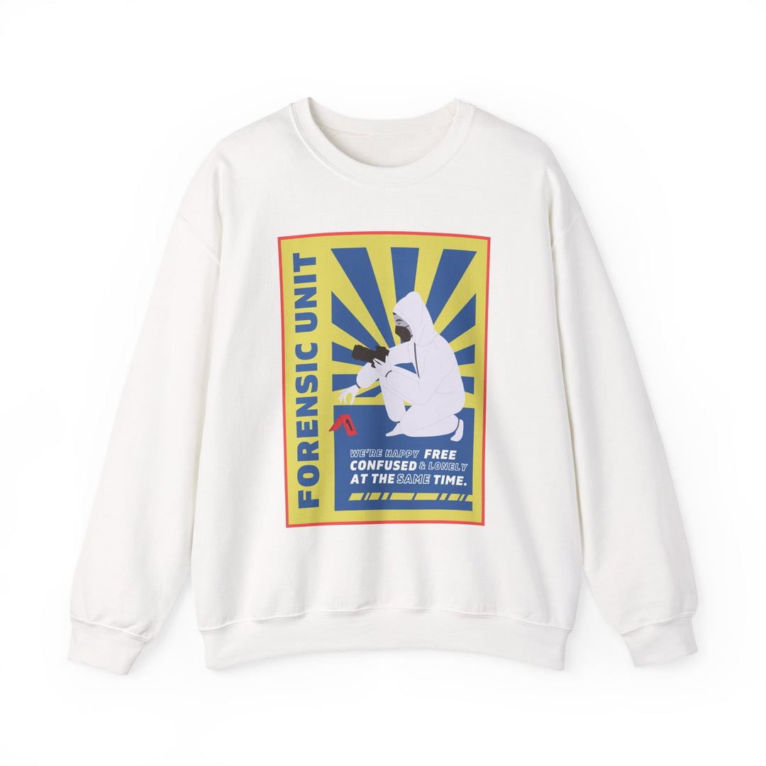 Forensic Unit "We're Happy..." Unisex Heavy Blend™ Crewneck Sweatshirt