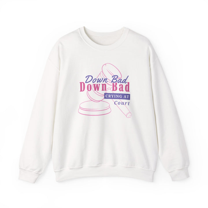 “Down Bad Crying at Court” Unisex Heavy Blend™ Crewneck Sweatshirt