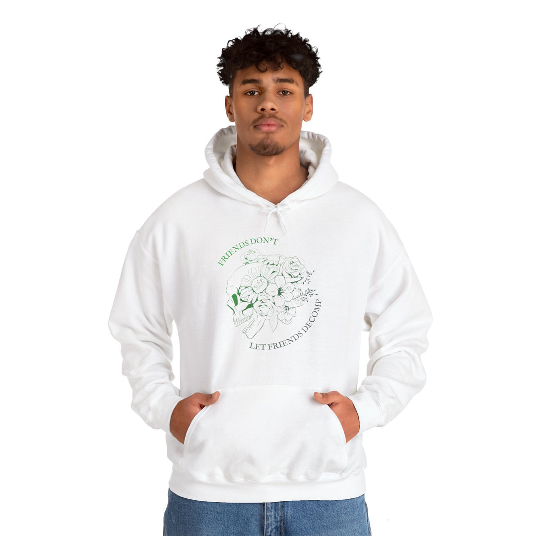 "Friends Don't Let Friends Decomp" Side Skull Unisex Heavy Blend™ Hooded Sweatshirt
