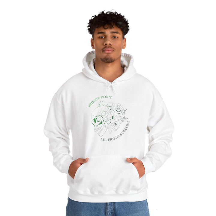 "Friends Don't Let Friends Decomp" Side Skull Unisex Heavy Blend™ Hooded Sweatshirt