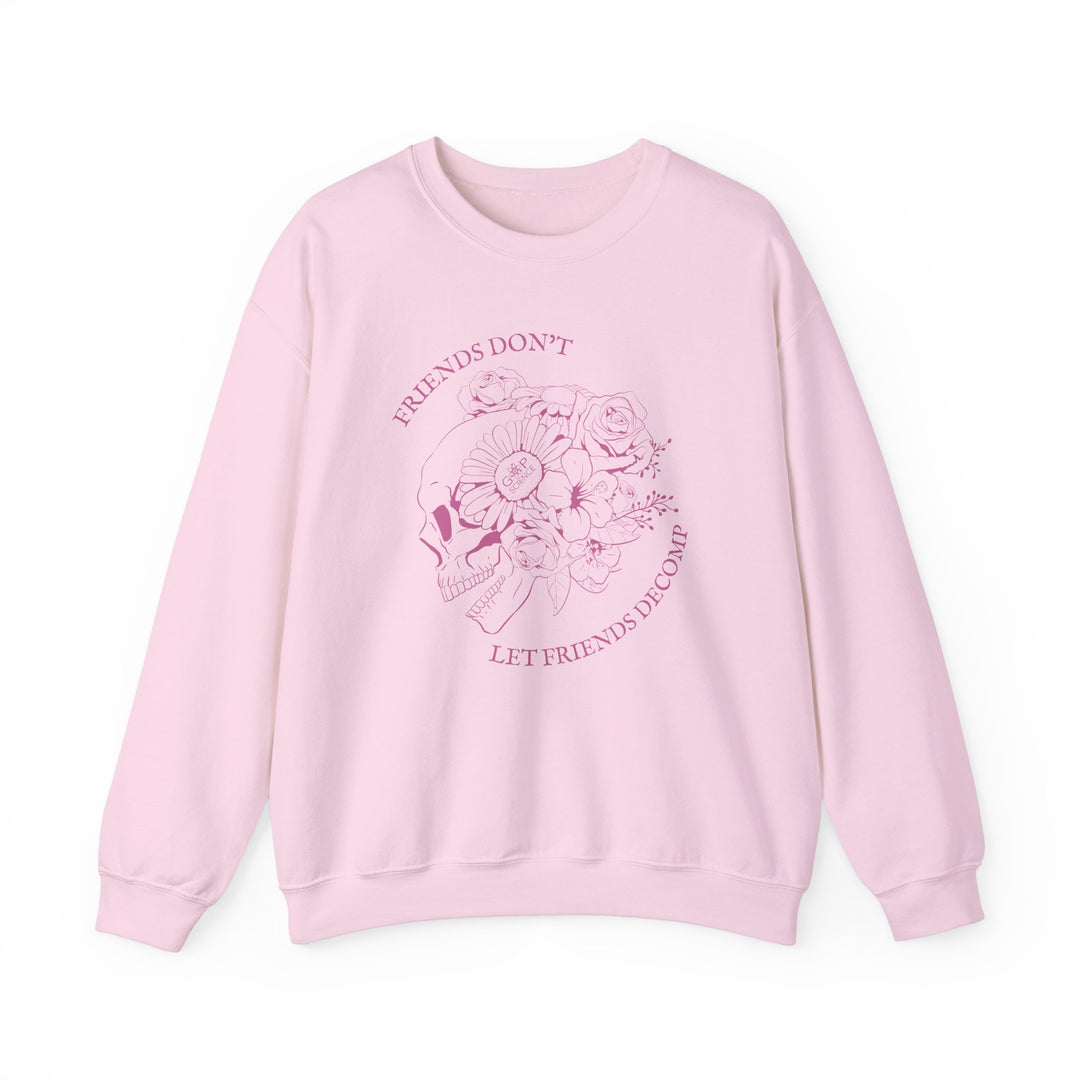 "Friends Don't Let Friends Decomp" Side Skull Unisex Heavy Blend™ Crewneck Sweatshirt