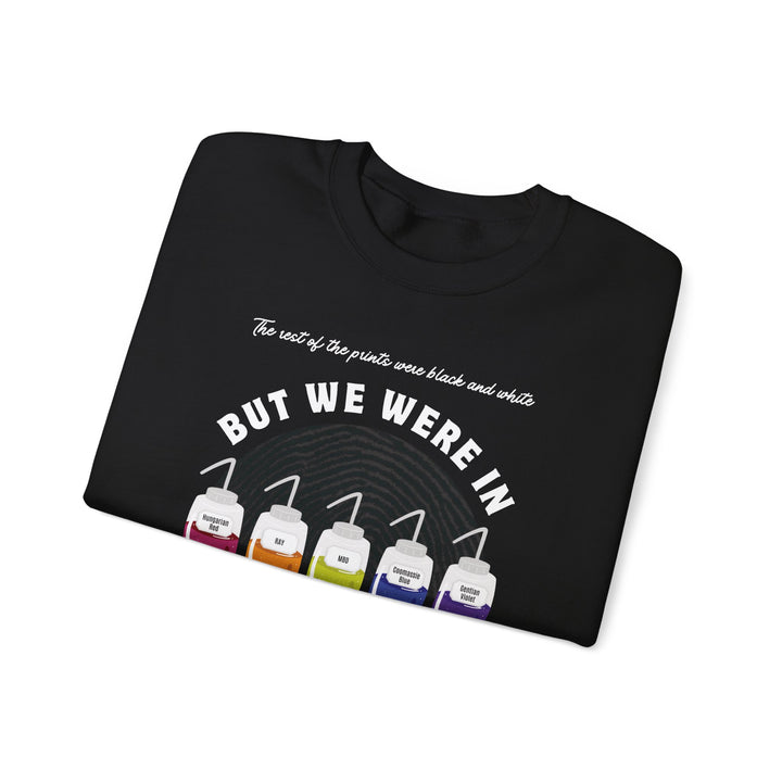 "Screaming Color" Forensic Latent Processing Reagents Unisex Heavy Blend™ Crewneck Sweatshirt