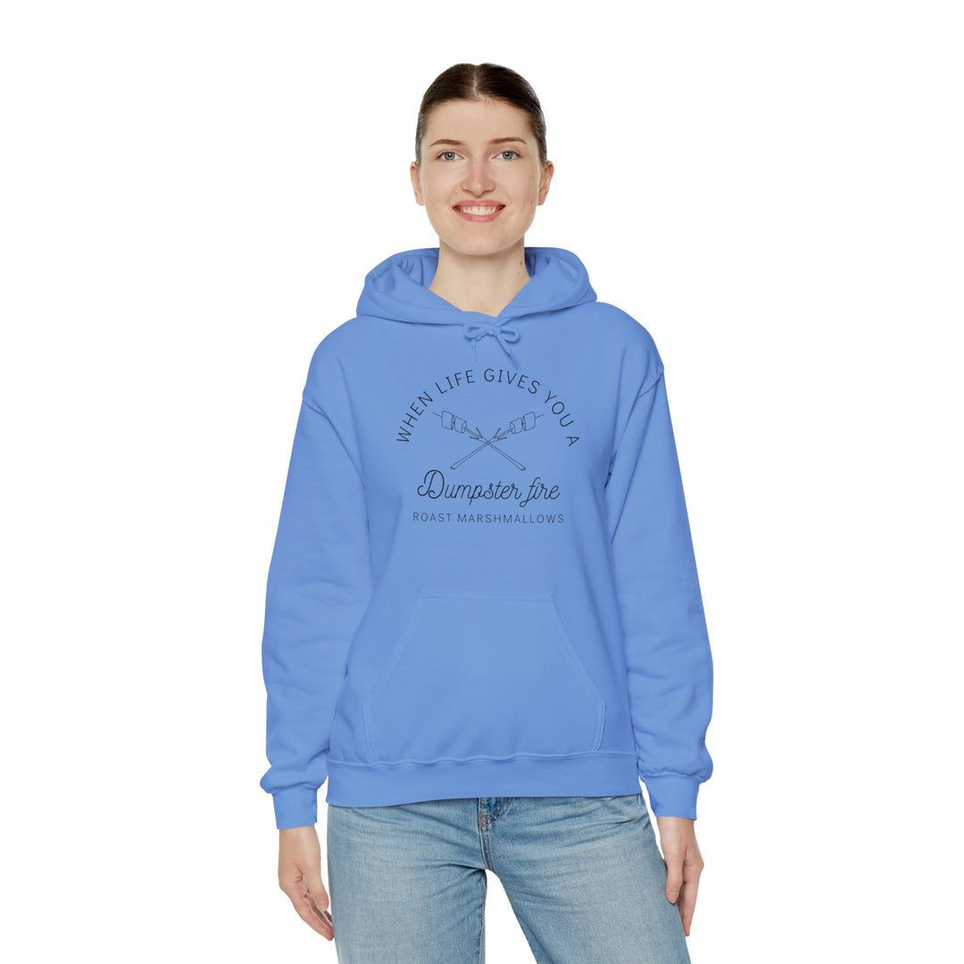 "When Life Gives You a Dumpster Fire, Roast Marshmallows" Unisex Heavy Blend™ Hooded Sweatshirt