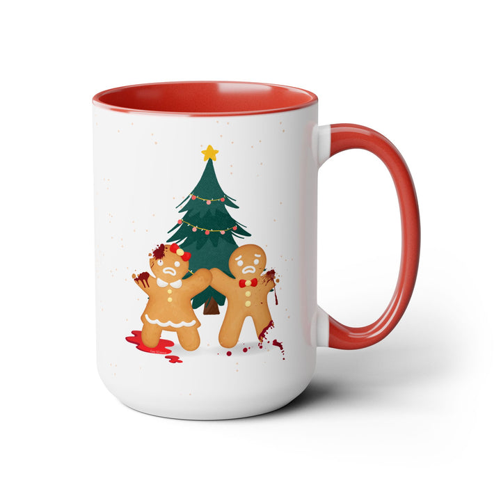 "Gingerbread Crime Scene" Two-Tone Coffee Mug, 15oz