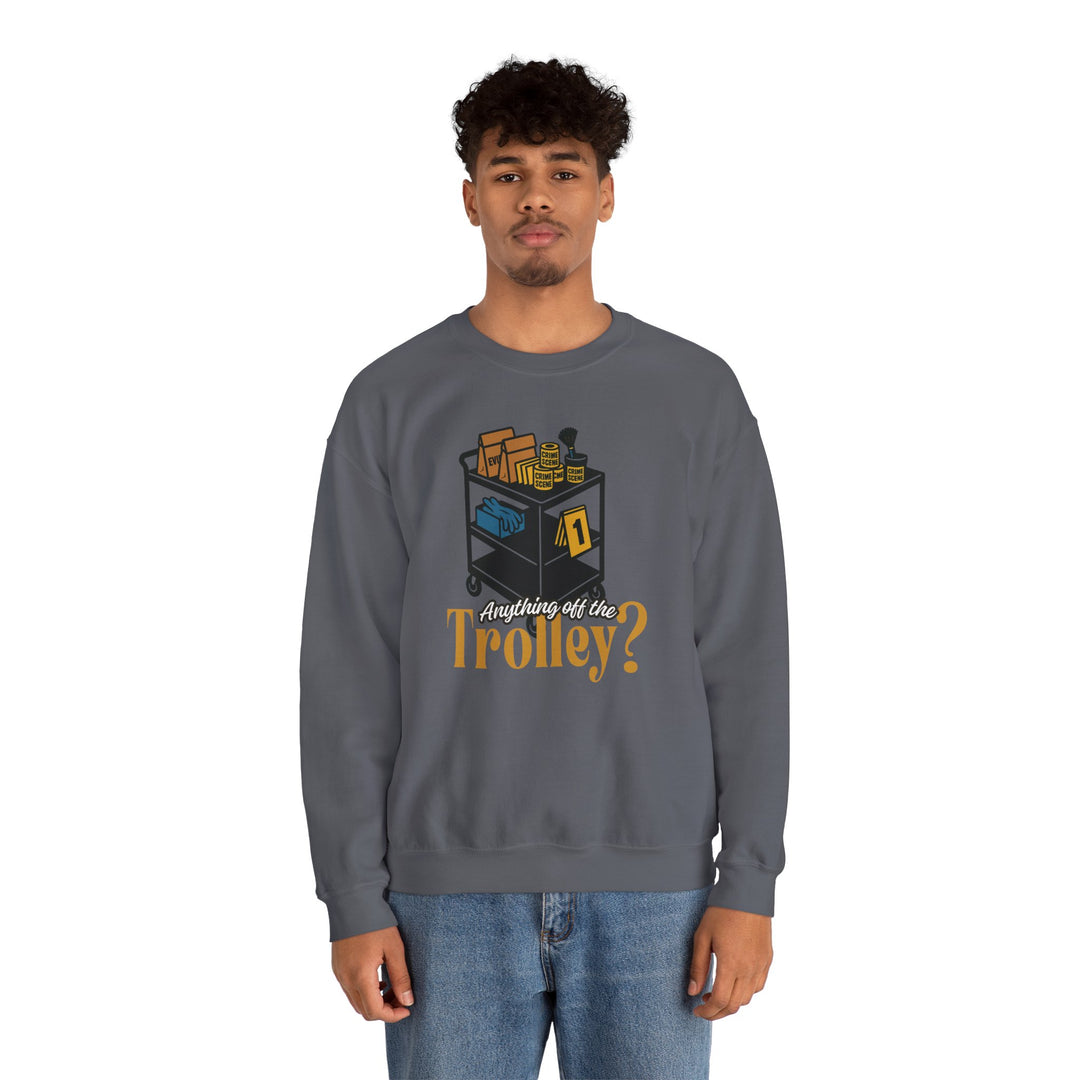 "Anything Off the Trolley" Unisex Heavy Blend™ Crewneck Sweatshirt