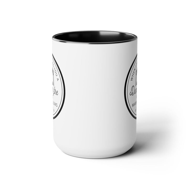 "When Life Gives You a Dumpster Fire, Roast Marshmallows" Two-Tone Coffee Mug, 15oz