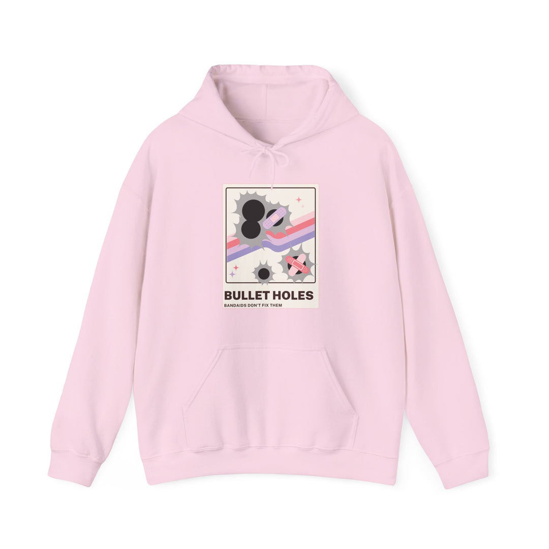 “Bullet Holes – Bandaids Don’t Fix Them” Unisex Heavy Blend™ Hooded Sweatshirt