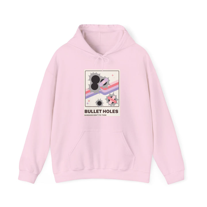 “Bullet Holes – Bandaids Don’t Fix Them” Unisex Heavy Blend™ Hooded Sweatshirt