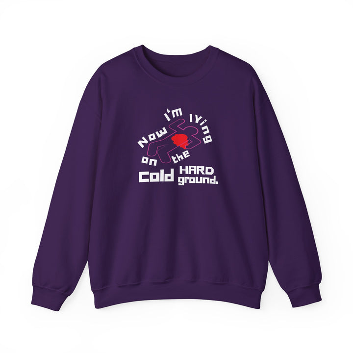 Chalk Outline “Lying on the Cold Hard Ground” Unisex Heavy Blend™ Crewneck Sweatshirt