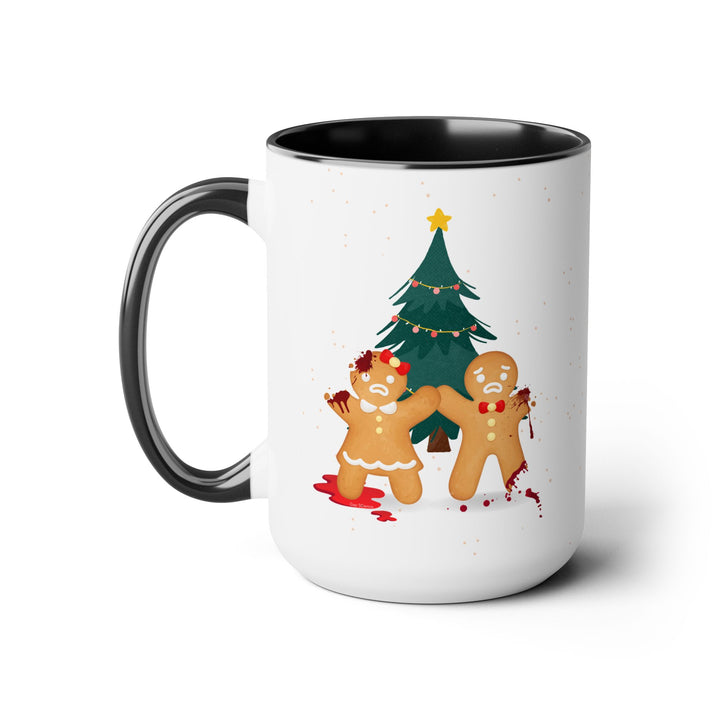 "Gingerbread Crime Scene" Two-Tone Coffee Mug, 15oz