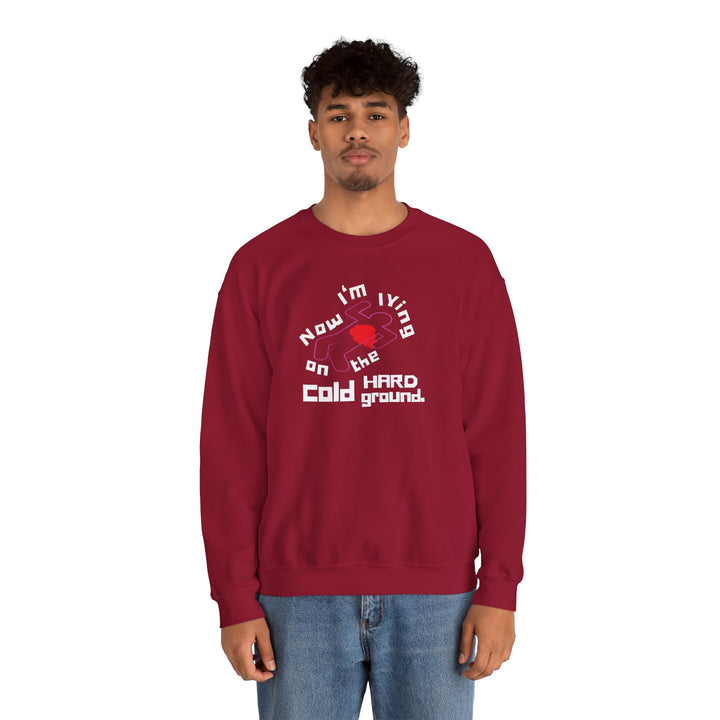 Chalk Outline “Lying on the Cold Hard Ground” Unisex Heavy Blend™ Crewneck Sweatshirt