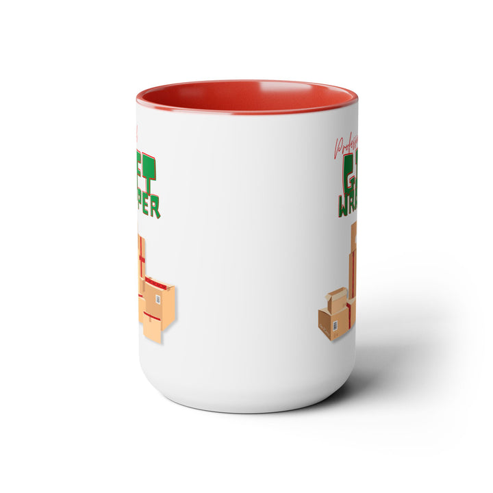 "Professional Gift Wrapper" Two-Tone Coffee Mug, 15oz