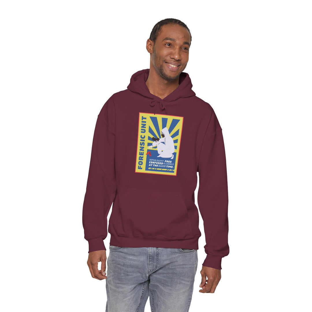 Forensic Unit "We're Happy..." Unisex Heavy Blend™ Hooded Sweatshirt