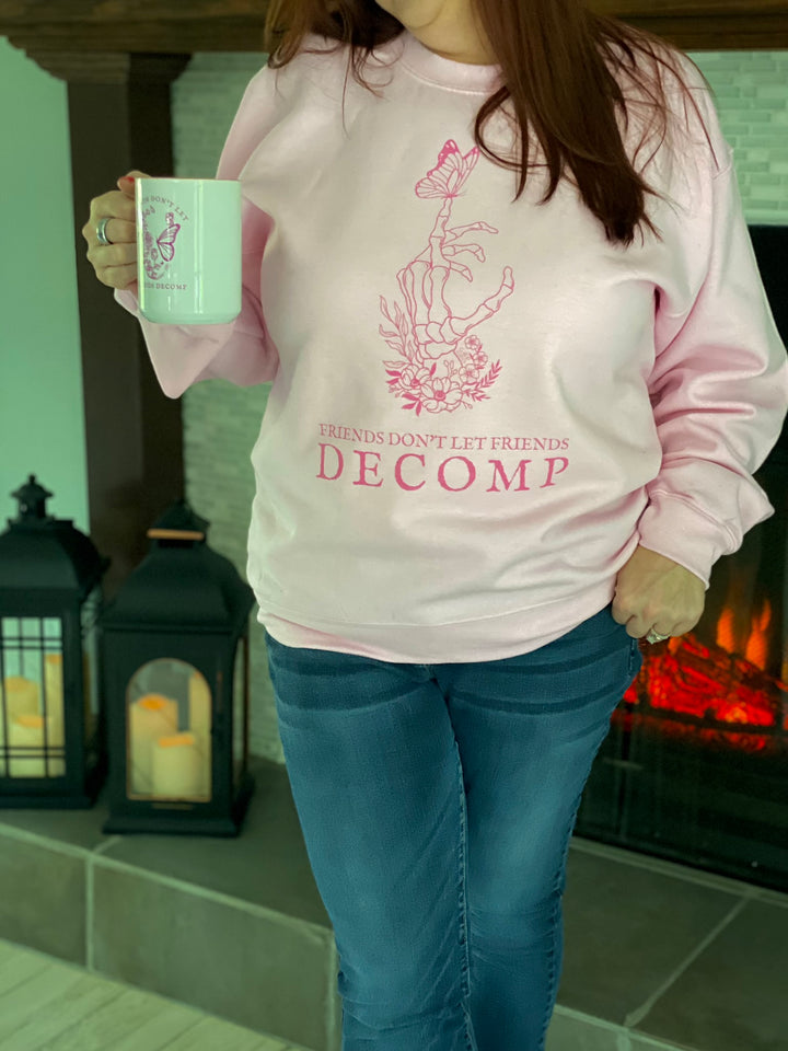 "Friends Don't Let Friends Decomp" Butterfly Unisex Heavy Blend™ Crewneck Sweatshirt