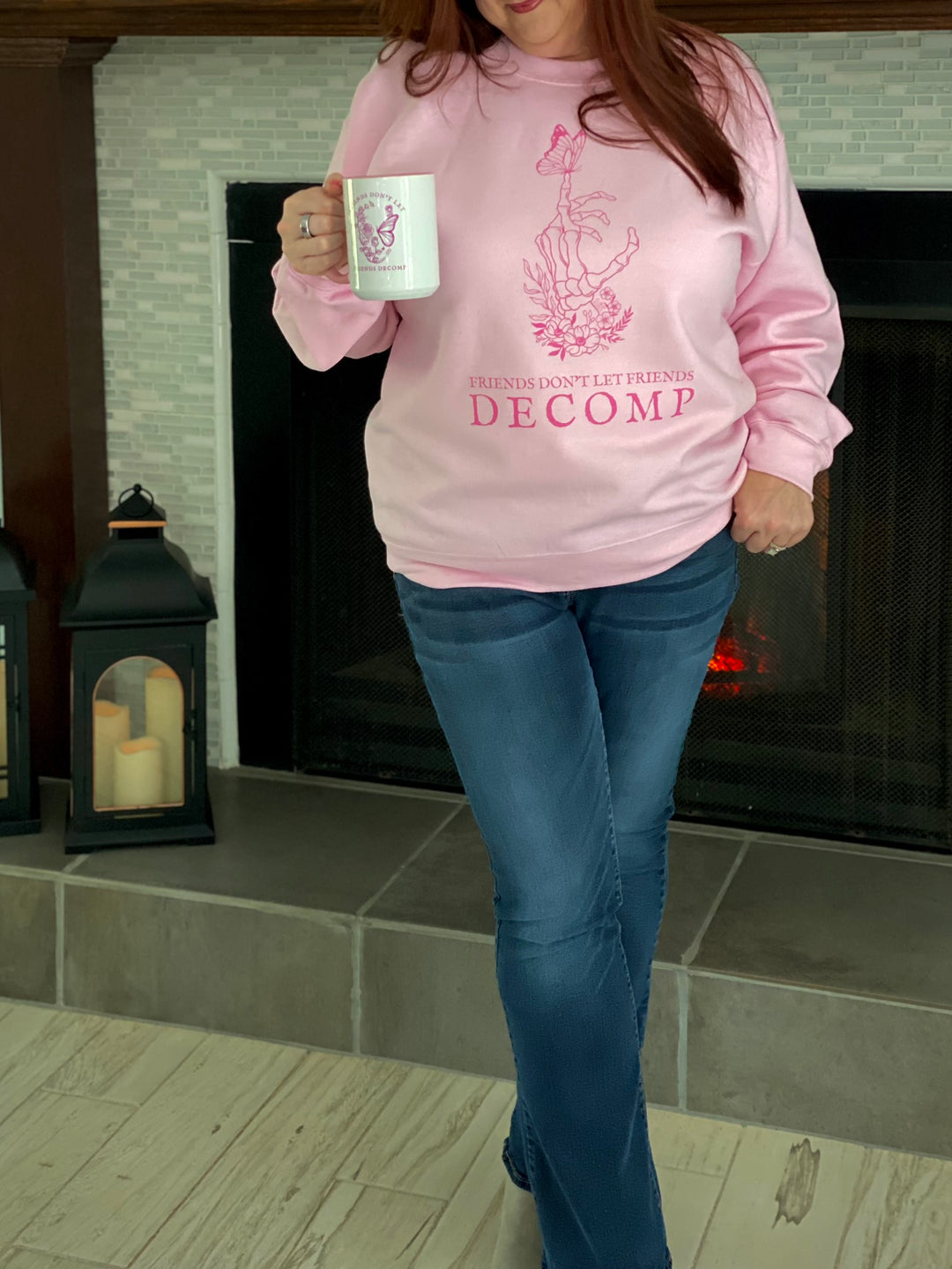"Friends Don't Let Friends Decomp" Butterfly Unisex Heavy Blend™ Crewneck Sweatshirt