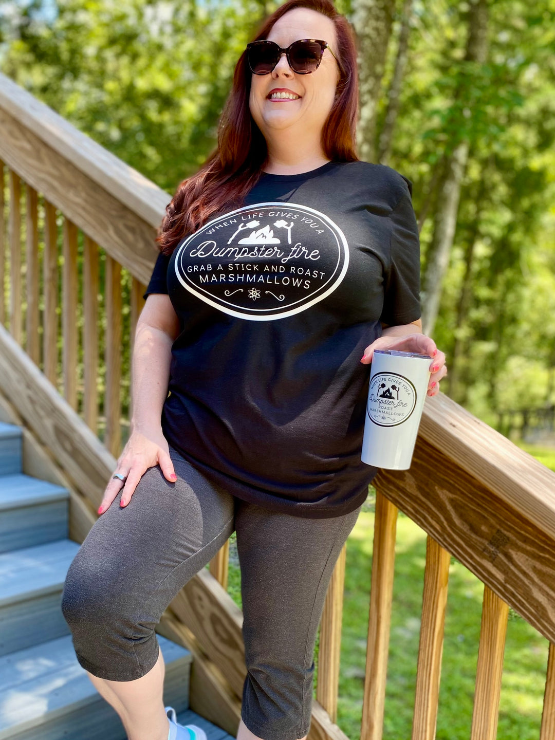 "When Life Gives You a Dumpster Fire, Roast Marshmallows" Unisex Jersey Short Sleeve Cotton Tee