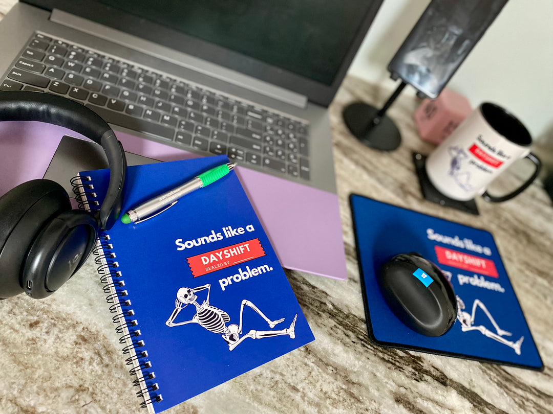 "Sounds Like a DAYSHIFT Problem" Spiral Notebook - Ruled Line (Blue)