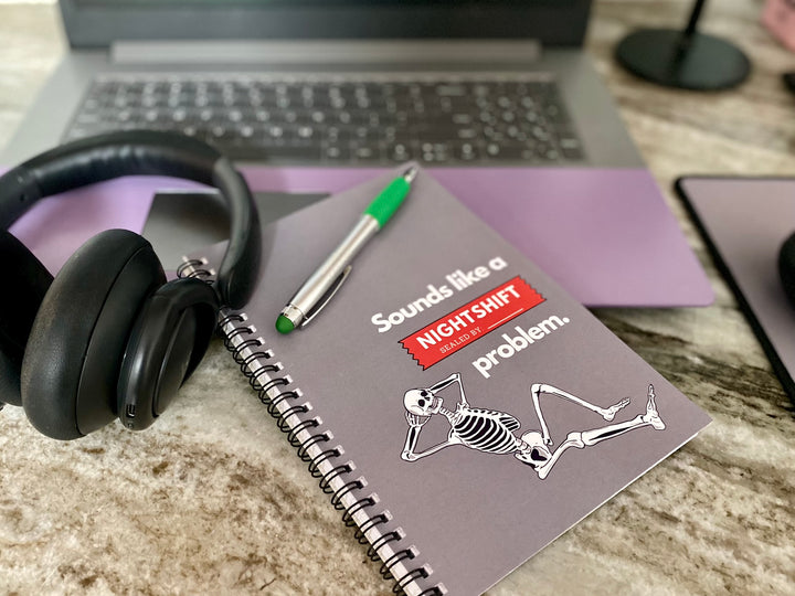 "Sounds Like a NIGHTSHIFT Problem" Spiral Notebook - Ruled Line (Grey)