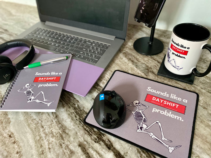 "Sounds Like a NIGHTSHIFT Problem" Non-Slip Mouse Pad (Grey)