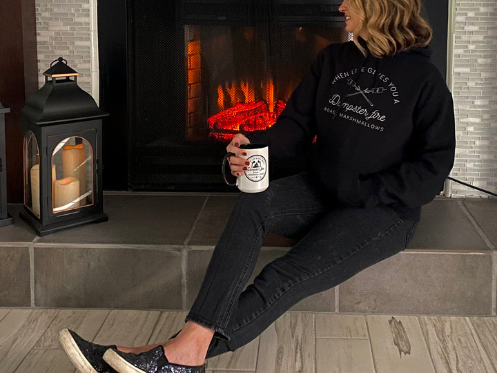 "When Life Gives You a Dumpster Fire, Roast Marshmallows" Unisex Heavy Blend™ Hooded Sweatshirt