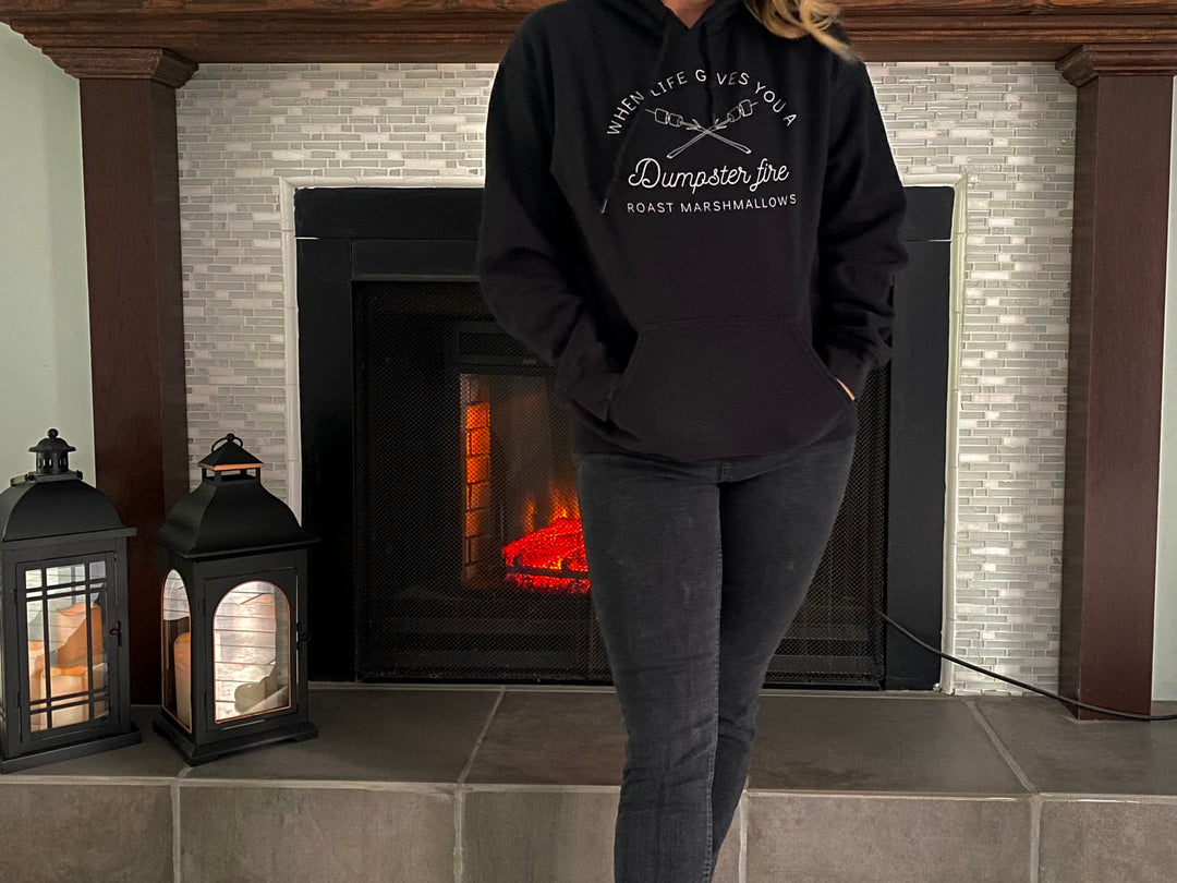 "When Life Gives You a Dumpster Fire, Roast Marshmallows" Unisex Heavy Blend™ Hooded Sweatshirt