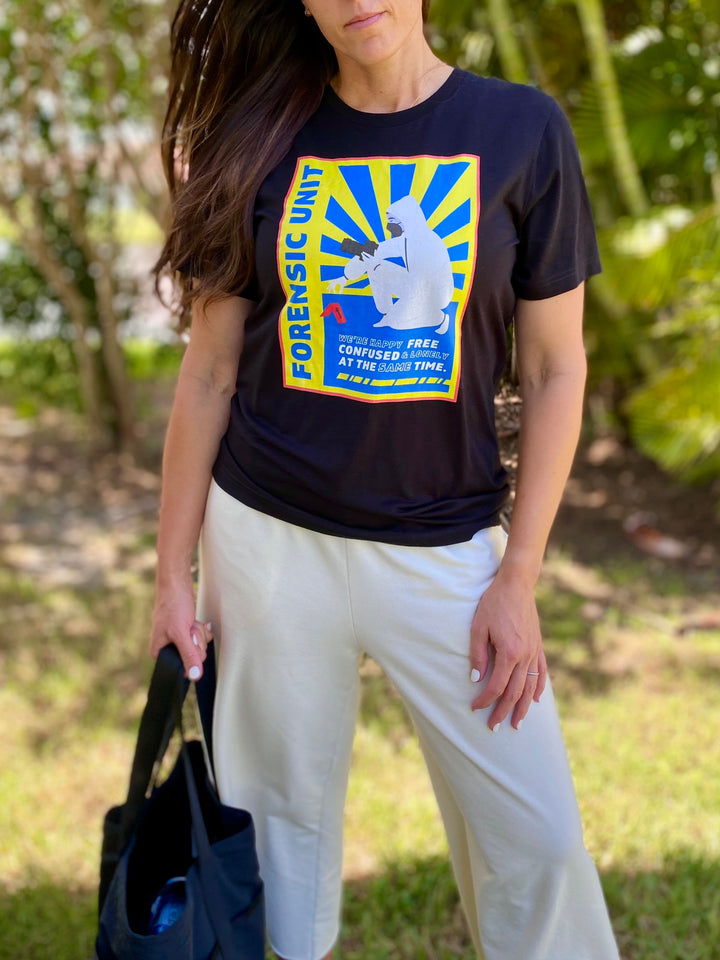 Forensic Unit "We're Happy..." Unisex Jersey Short Sleeve Tee