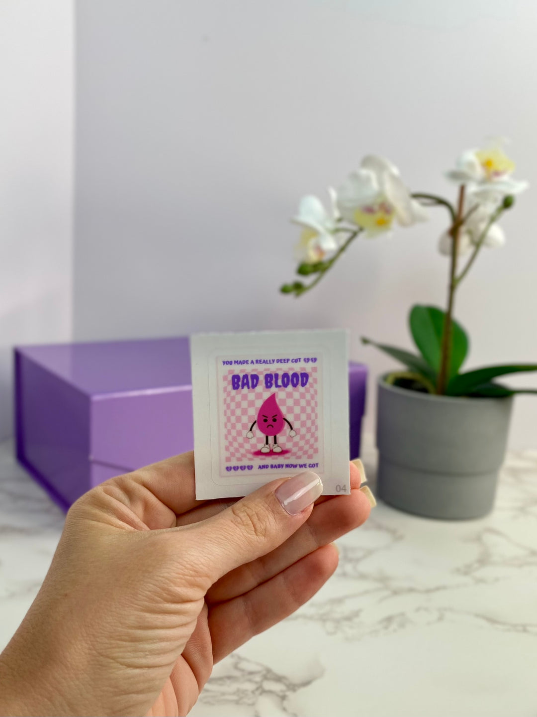 "Bad Blood" (Pink and Blue) Vinyl Adhesive Sticker