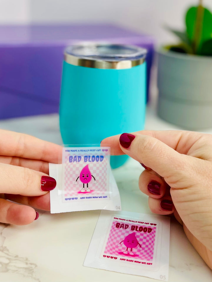 "Bad Blood" (Pink and Blue) Vinyl Adhesive Sticker