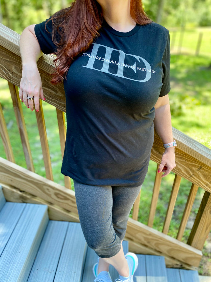 "The Tortured Forensics Department" Logo Unisex Jersey Short Sleeve Tee