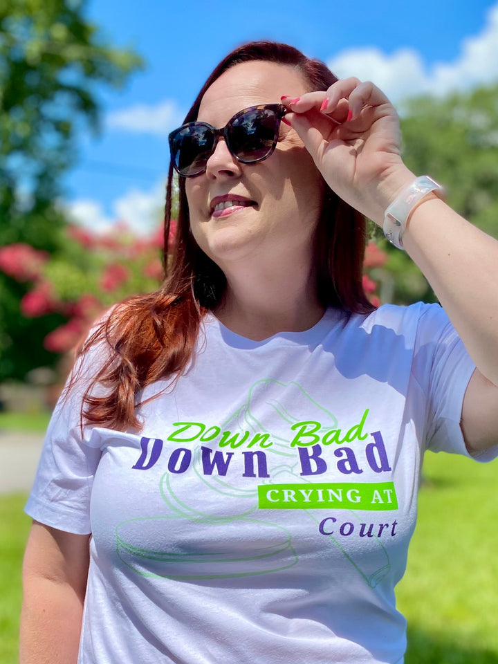 "Down Bad Crying at Court" Unisex Jersey Short Sleeve Tee