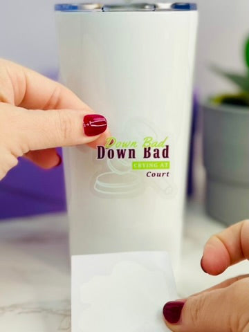 "Down Bad Crying at Court" Vinyl Adhesive Sticker