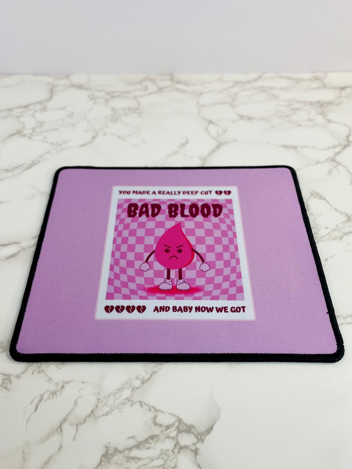 "Bad Blood" (Pink) Non-Slip Mouse Pad