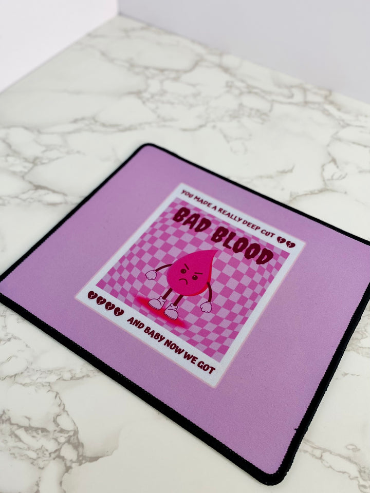"Bad Blood" (Pink) Non-Slip Mouse Pad