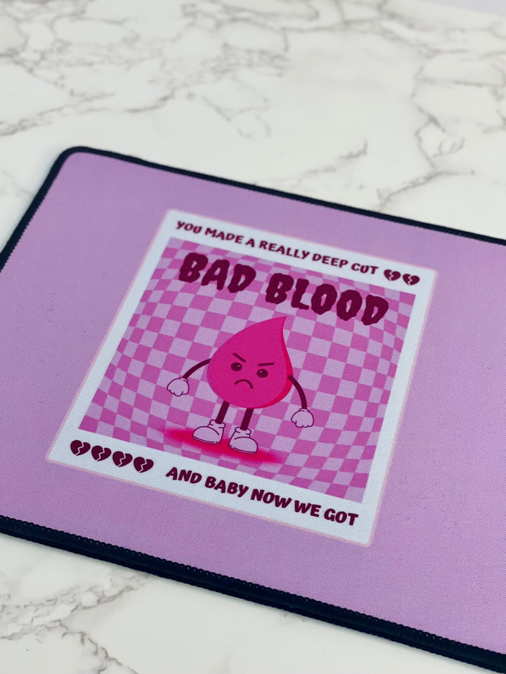 "Bad Blood" (Pink) Non-Slip Mouse Pad
