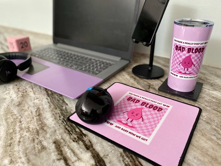 "Bad Blood" (Pink) Non-Slip Mouse Pad
